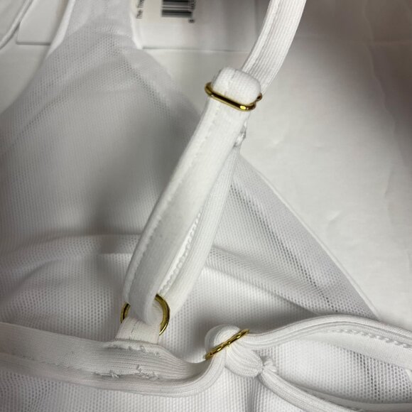 Andie x Demi Moore The Tropez Triangle Bikini Top White Sz SM - Picture 4 of 9